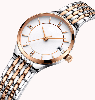 Two Tone Plated Luxury Wrist Watch