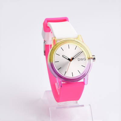 Logo Embossed Silicone Sports Watch Girls Wristwatch For School Gift