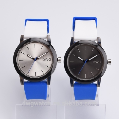 Quick Delivery Silicone Sports Watch , Stainless Steel Back Cover Quartz Watches