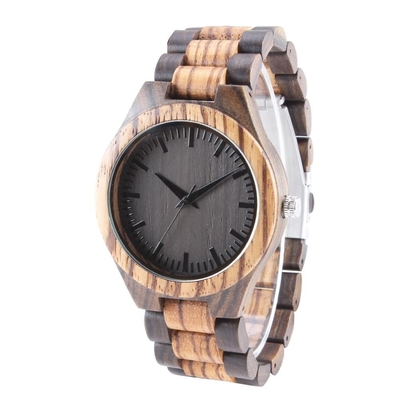 wholesale black quartz womens watch custom logo wood watch