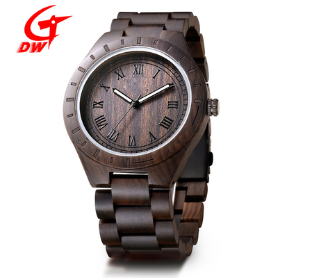 Water Resistant Retro Chronograph Watches Ebony Wristwatch Customized Logo