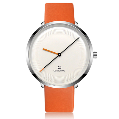 Round Case Quartz Stainless Steel Watch , Fashion Ultra Thin Quartz Watch