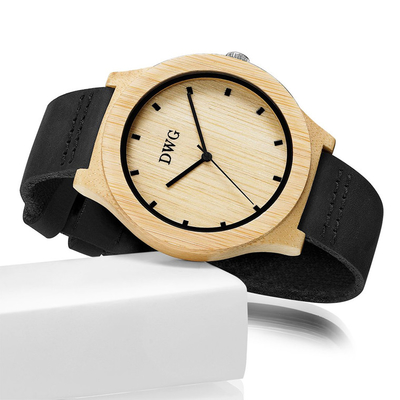 Portable Handcrafted Original Wood Watch , Auto Date Miyota Quartz Watch