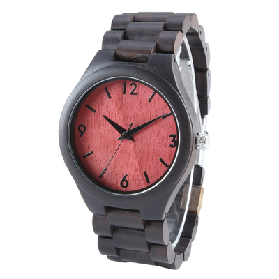 Luxury OEM Private Logo Wooden Case Back Mens Ebony Wooden Watch Band