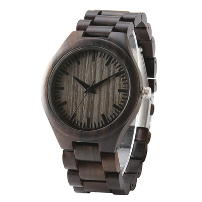 OEM Wooden Wrist Watch Analog Dial Display RoHS certification