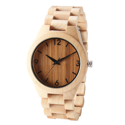 RoHS waterproof wood watch Anniversary Gift Engraved wrist watch
