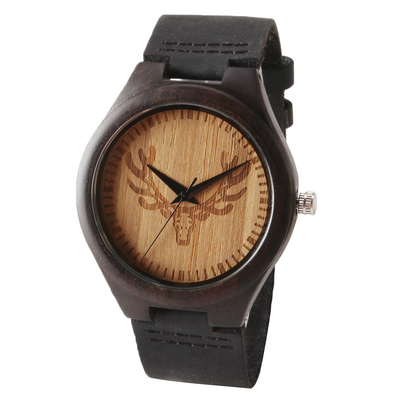 Water Proof Unisex Wooden Quartz Watch Multi Functional Mineral Glass Most Accurate