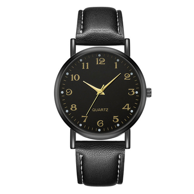 Leather Band Men Minimalist Waterproof Watch Zinc Alloy Material