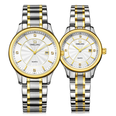 Miyota Quartz Movement Watch Stainless Steel Couple Wrist Watch