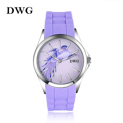 IP silver case silicone sports watches mineral glass unisex quartz watch