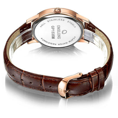Waterproof Genuine Leather Strap Watch Unisex Custom Design Watches Printing Dial