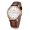 Water Resistant Quartz Stainless Steel Watch Genuine Leather Strap With SR626SW Battery