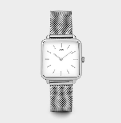 Manufacturer Supplier Exporter Green Face Dial Women Men Stainless Steel Mesh Band Bracelet Watches