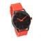 Complete Calendar Silicone Sports Watch With Rubber Bands Black Alloy Case