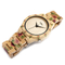 Lightweight Bamboo Wrist Watch Handmade Round Case Shape For Thanksgiving  Day
