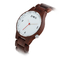 Unisex 5ATM Water Resistant Wooden Wrist Watch Stainless Steel Case Back