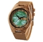 wooden watch box band leather no waterproof green marble dial wood watches