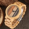 Valentines Day Gift Bamboo Wooden Watch With Bamboo Strap And Quartz Movement