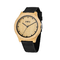 New Style Diy Canvas Wooden Quartz Watch With Genuine Leather Strap