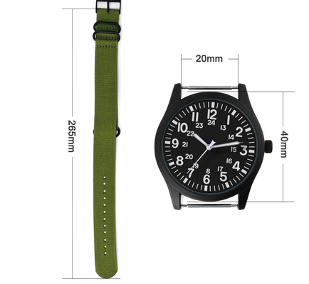 Waterproof Men'S Nylon Strap Watches Military Style CE RHOS Approved