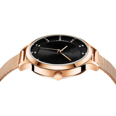 Fashion Waterproof Brass Wrist Watch Ladies Quartz Design With IP Plated