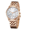 Round Shaped Large Dial Womens Fashion Watch , Rose Gold Waterproof Watch
