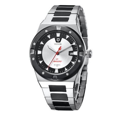 Silver Automatic Mens Wrist Watches , Stainless Steel Waterproof Automatic Watch