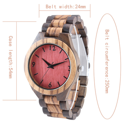 OEM Women Mens Wooden Watch Waterproof Quartz Movt Watch