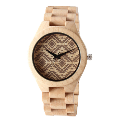 Handcrafted Wrist Wooden Quartz Movement Watch Custom Logo High Durability For Gift