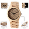 Handcrafted Wrist Wooden Quartz Movement Watch Custom Logo High Durability For Gift