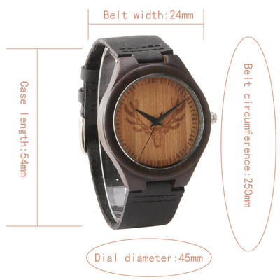 Water Proof Unisex Wooden Quartz Watch Multi Functional Mineral Glass Most Accurate