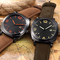 3ATM Style Quartz Stainless Steel Watch Japan Movement Genuine Leather Band