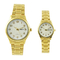 Alloy OEM Gold Waterproof 5ATM Quartz Couple Watches