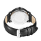PVD Black Plated Luxury Mens Quartz Watch Black Leather Waterproof Watch