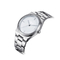 30m Waterproof Mens Quartz Watches With PVD Silver Stainless Steel Band