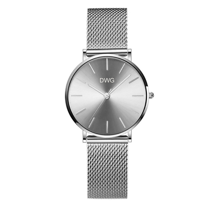 Stainless Steel Mesh Strap Watch Quartz Movement 30mm Waterproof Wrist Watch