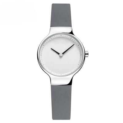 Printed Dial Alloy Quartz Watch Custom Logo OEM Leather Wrist Watch For Ladies