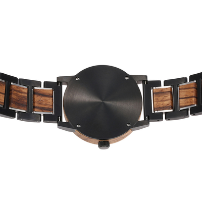 Digital Ebony Wood Watch With Light Chronograph Date Bamboo Wood Watch